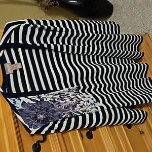 Navy striped cardigan